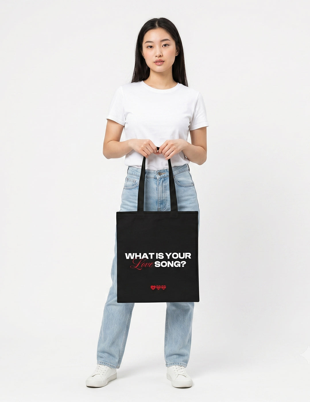 BTS Arirang "What is your Love Song" Black Tote  for College, Travelling, Shopping, Office, Beach & Daily Use, Ecofriendly & Reusable, Premium Canvas Cotton