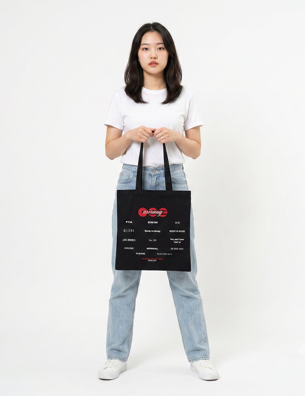 BTS Arirang "What is your Love Song" Black Tote  for College, Travelling, Shopping, Office, Beach & Daily Use, Ecofriendly & Reusable, Premium Canvas Cotton