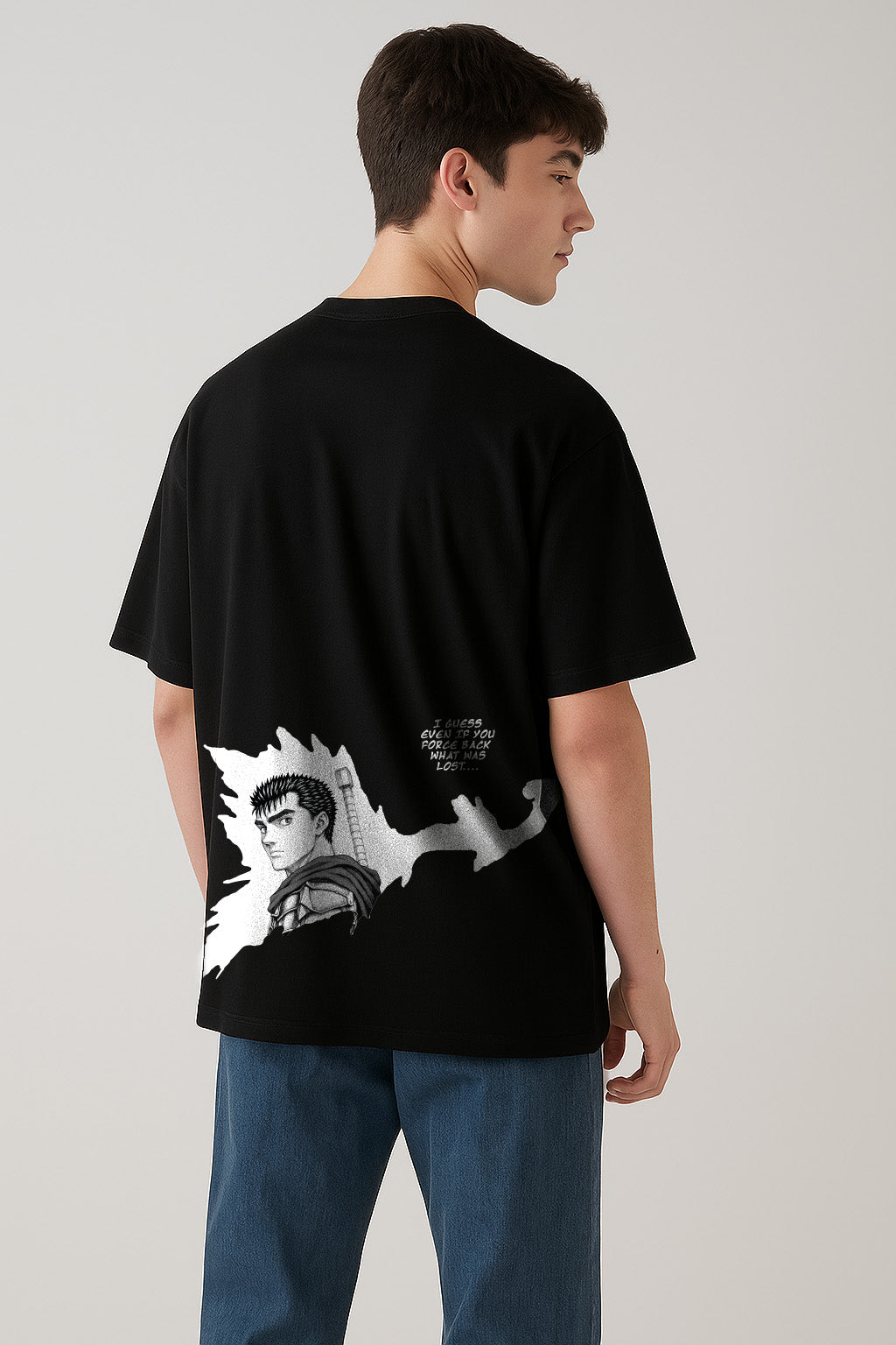 Berserk Guts Anime Streetwear Oversized Unisex T shirt