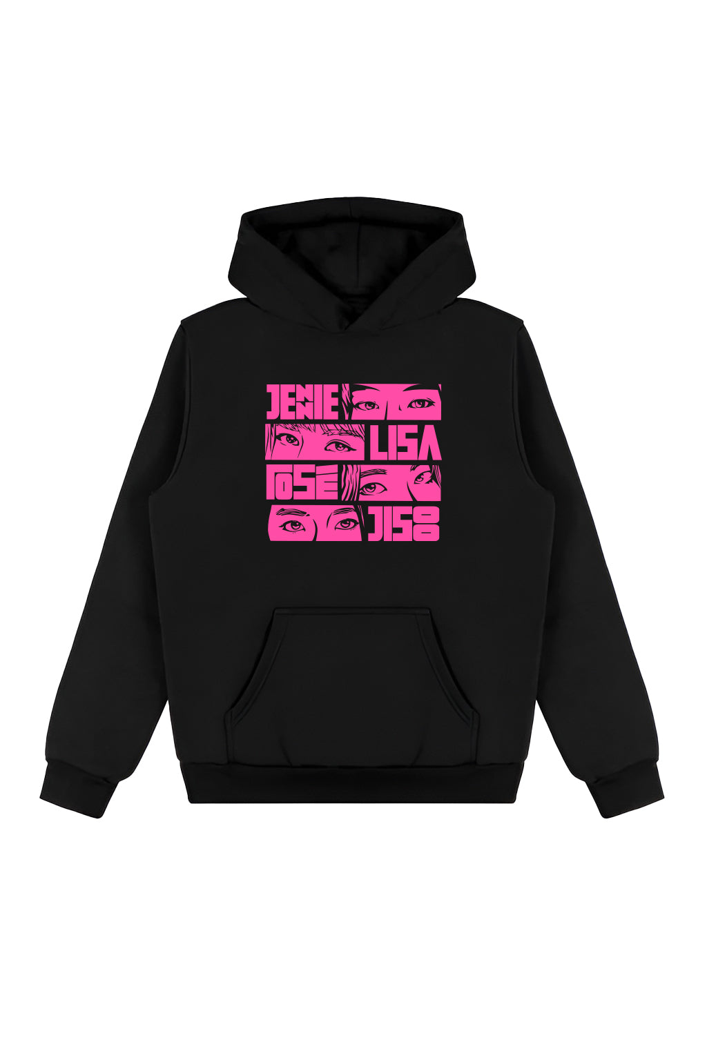 Black Pink Comic Style Hoodie