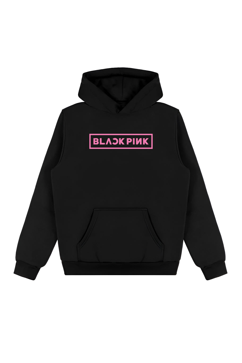 Classic Black Pink Logo Korean Hoodie