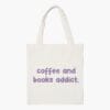 Coffee and Books Addict Aesthetic Tote Bag