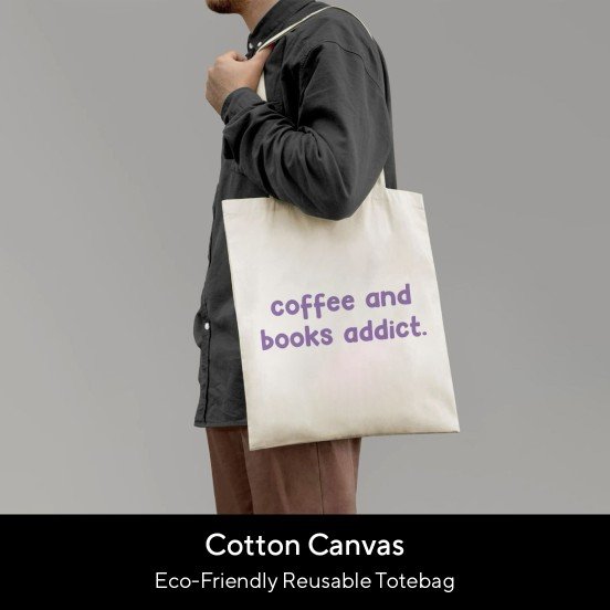 Coffee and Books Addict Aesthetic Tote Bag